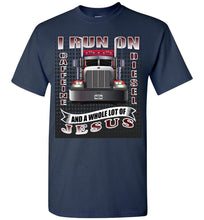 Load image into Gallery viewer, Caffeine Diesel And Jesus Christian Trucker T Shirt gn