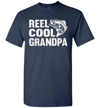 Load image into Gallery viewer, Reel Cool Grandpa Fishing Shirt navy