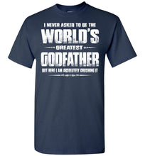Load image into Gallery viewer, World&#39;s Greatest Godfather Shirt navy