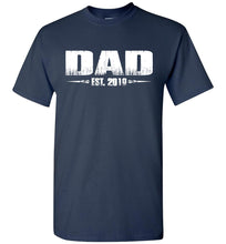 Load image into Gallery viewer, Dad EST. 2019 New Dad T-Shirts navy