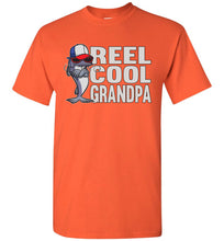 Load image into Gallery viewer, Reel Cool Grandpa Fishing Shirt orange