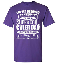 Load image into Gallery viewer, Super Cool Cheer Dad T Shirt purple