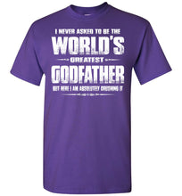 Load image into Gallery viewer, World&#39;s Greatest Godfather Shirt purple