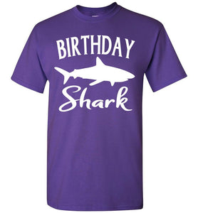 Birthday Shark Shirt unisex purple