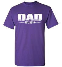 Load image into Gallery viewer, Dad EST. 2019 New Dad T-Shirts purple