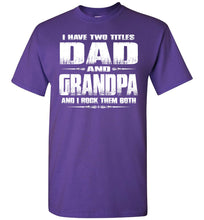 Load image into Gallery viewer, Dad Grandpa Rock Them Both Grandpa Dad T Shirt purple