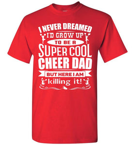 Super Cool Cheer Dad T Shirt red