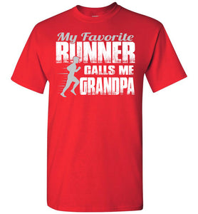 My Favorite Runner Calls Me Grandpa Track Grandpa Shirts red