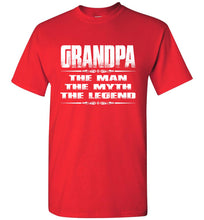 Load image into Gallery viewer, Grandpa The Man The Myth The Legend T Shirt red
