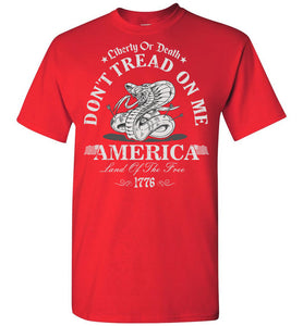 Liberty Or Death Don't Tread On Me T Shirt red
