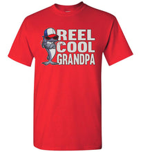 Load image into Gallery viewer, Reel Cool Grandpa Fishing Shirt red