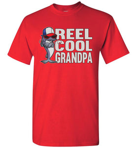 Reel Cool Grandpa Fishing Shirt red