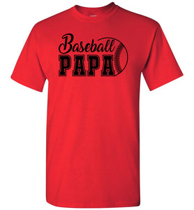 Baseball Papa Shirt red