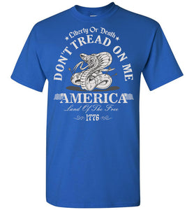 Liberty Or Death Don't Tread On Me T Shirt royal blue