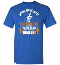 Load image into Gallery viewer, Fishing Budy Mine Calls Me Dad Fishing Shirt royal blue