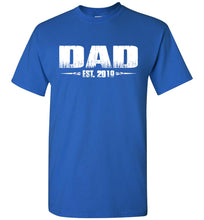 Load image into Gallery viewer, Dad EST. 2019 New Dad T-Shirts royal
