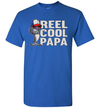 Load image into Gallery viewer, Reel Cool Papa Fishing Tee Shirts royal