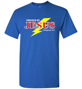 Powered By Jesus Christian T Shirt royal