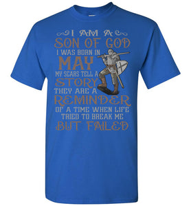 Son Of God Born In Month Christian Quote Shirts royal