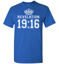 Load image into Gallery viewer, King Of Kings Revelation 19:16 Bible Verse T Shirt, Bible T Shirt royal