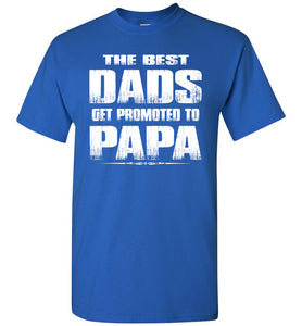 The Best Dads Get Promoted To Papa Tshirt royal
