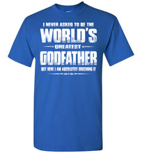 Load image into Gallery viewer, World&#39;s Greatest Godfather Shirt royal