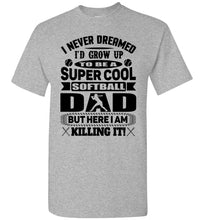 Load image into Gallery viewer, Super Cool Softball Dad Shirts sports gray