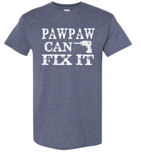 Load image into Gallery viewer, PawPaw Can Fix It Pawpaw T Shirts heather navy
