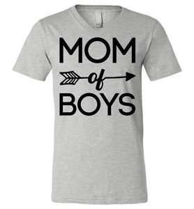 Mom Of Boys T-Shirt | Mom Of Boys Gifts v-neck athletic haether