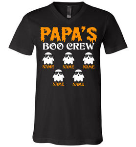 Papa's Boo Crew Papa Halloween Shirt v-neck