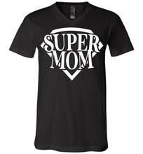 Load image into Gallery viewer, Super Mom T Shirt v-neck black