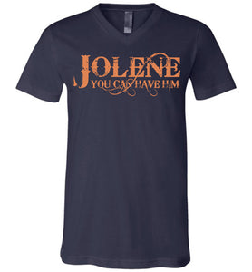 Jolene You Can Have Him Country T Shirts v-neck navy