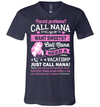 Load image into Gallery viewer, Just Call Nana Tee Shirts | Funny Nana Shirts | Funny Nana Gifts navy v-neck