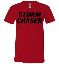 Load image into Gallery viewer, Storm Chaser Funny Shirts For Parents, Funny shirts for moms, Funny shirts for dads  v-neck red