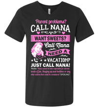 Load image into Gallery viewer, Just Call Nana Tee Shirts | Funny Nana Shirts | Funny Nana Gifts gray v-neck