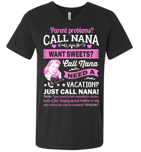Just Call Nana Tee Shirts | Funny Nana Shirts | Funny Nana Gifts gray v-neck
