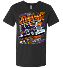 Load image into Gallery viewer, Think I Was Like Most Girls Lady Trucker Shirt v-neck dk gray