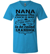 Load image into Gallery viewer, Too Cool To Be Called Grandma Funny Nana Shirts | Funny Nana Gifts canvas v-neck blue