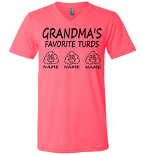 Load image into Gallery viewer, Grandma&#39;s Favorite Turds Funny Grandma T-Shirt  v-neck pink