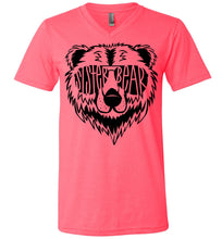Load image into Gallery viewer, Sister Bear Shirt v-neck  neon pink
