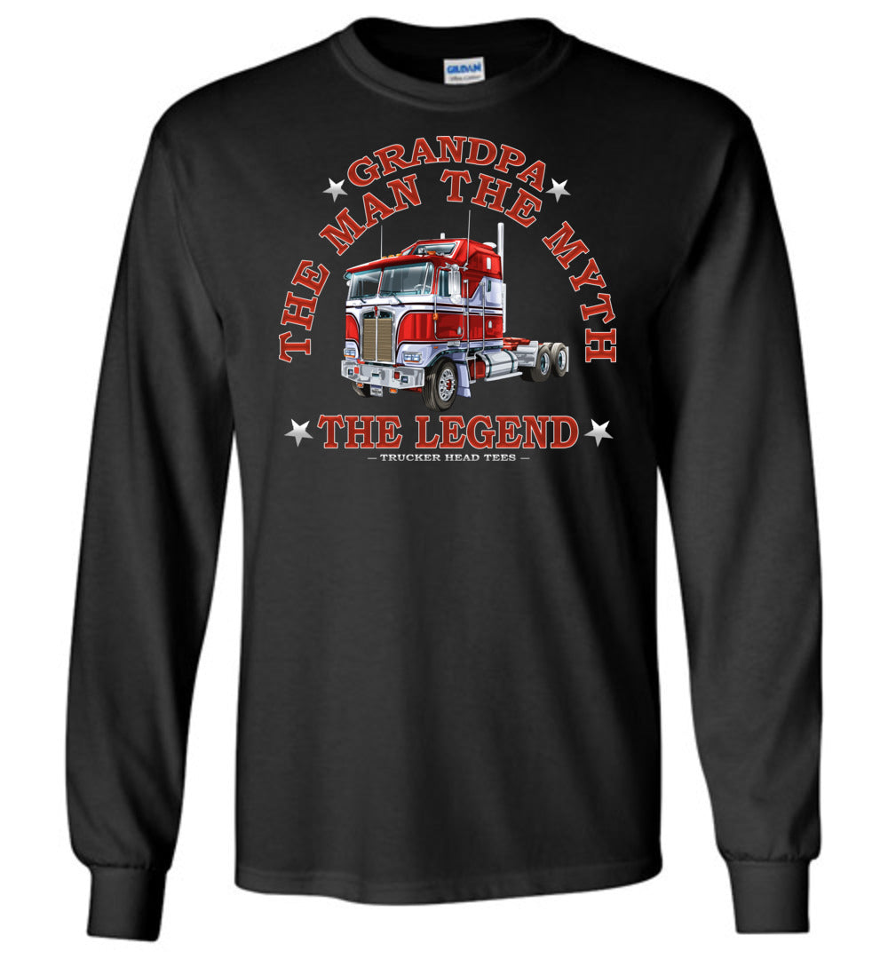 Grandpa The Man The Myth The Legend Trucker LS Shirt black