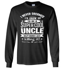 Load image into Gallery viewer, Super Cool Uncle LS T-Shirt | Uncle Shirts black