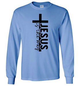 Jesus Is The Way Christian Quote Long Sleeve T-Shirt blue