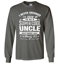 Load image into Gallery viewer, Super Cool Uncle LS T-Shirt | Uncle Shirts charcoal