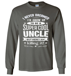 Super Cool Uncle LS T-Shirt | Uncle Shirts charcoal