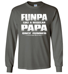 Funpa Funny Papa Shirts Long Sleeve charcoal