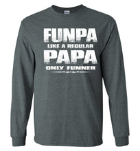 Load image into Gallery viewer, Funpa Funny Papa Shirts Long Sleeve dark heather