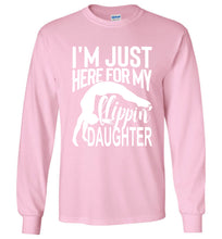 Load image into Gallery viewer, Flippin&#39; Daughter Funny Gymnastics Mom Shirts | Gymnastics Dad Shirt Long sleeve pink