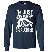 Load image into Gallery viewer, Flippin&#39; Daughter Funny Gymnastics Mom Shirts | Gymnastics Dad Shirt Long sleeve navy