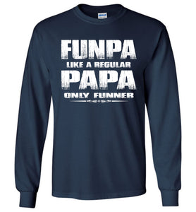 Funpa Funny Papa Shirts Long Sleeve navy